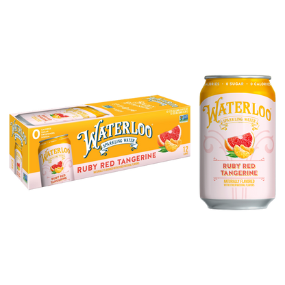 Waterloo 12pk Ruby Red Tangerine Sparkling Water 12oz Can