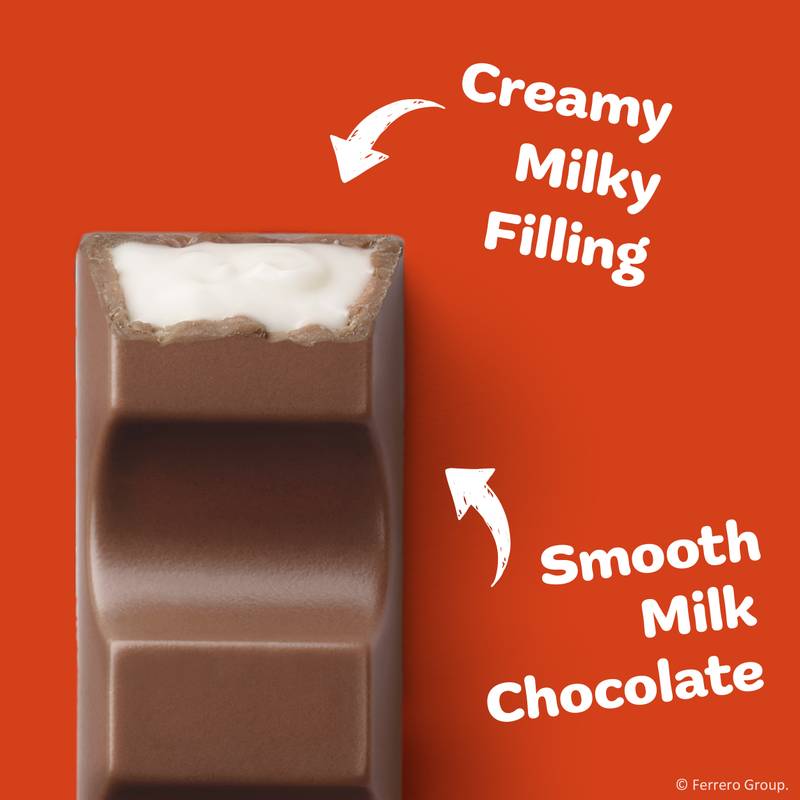 Kinder Chocolate, 4 Large Bars, Milk Chocolate Bar with Creamy Milky Filling, Individually Wrapped Candy, 3 oz Total