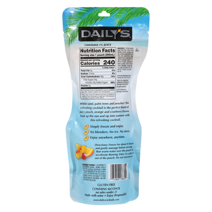 Daily's Frozen Peach On The Beach Daiquiri 10oz Pouch