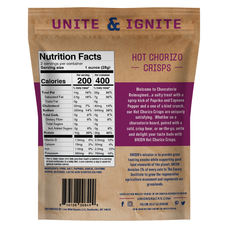 UNION Hot Chorizo Crisps 2oz