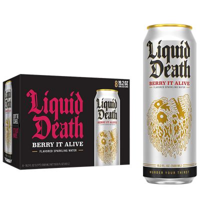 Liquid Death Berry It Alive Sparkling Water 8pk 19.2 oz King Size Cans