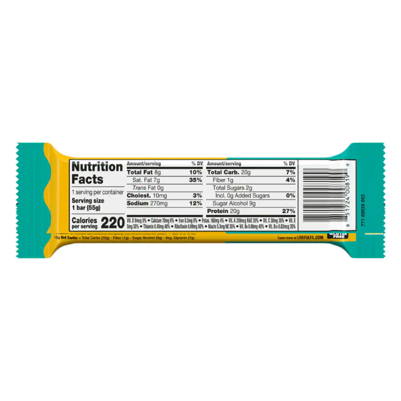 FULFIL Chocolate Salted Caramel Flavor Protein Bar, 1.94oz