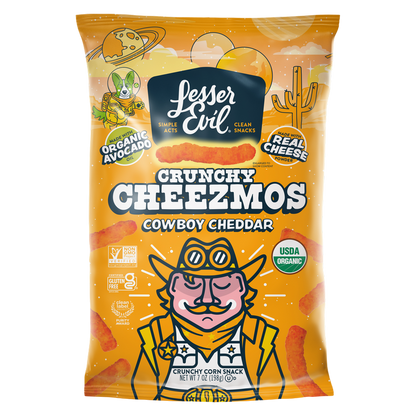 LesserEvil Crunch Cheezmos Cowboy Cheddar, 7oz