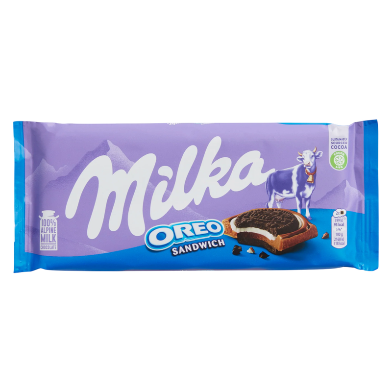 Milka Oreo Sandwich Chocolate Bar, 3.5 oz