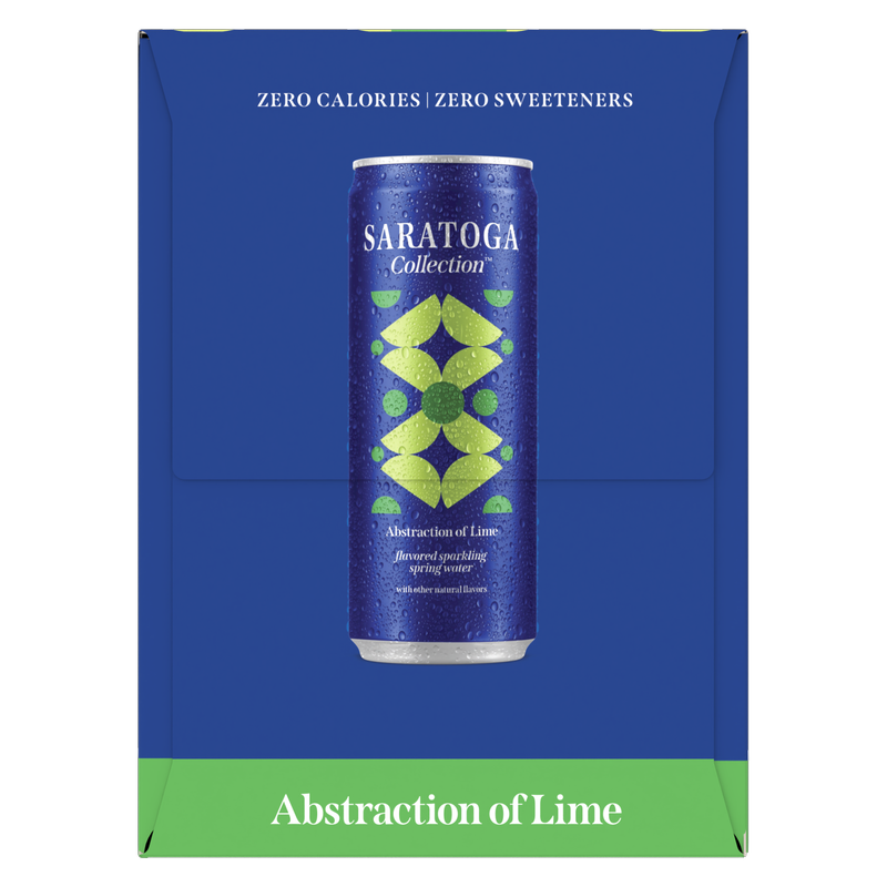 Saratoga Collection Abstraction of Lime Flavored Sparkling Spring Water, 12 fl oz, 6 Pack Cans