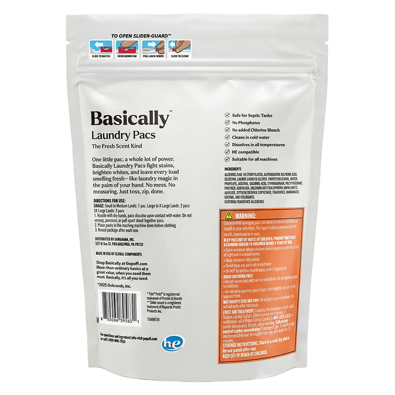 Basically Fresh Scent Laundry Pacs, 42ct