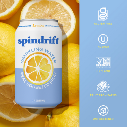 Spindrift Lemon Sparkling Water 8pk 12oz can
