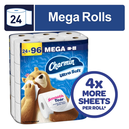 Charmin 24 Mega Rolls, Toilet Paper Ultra Soft