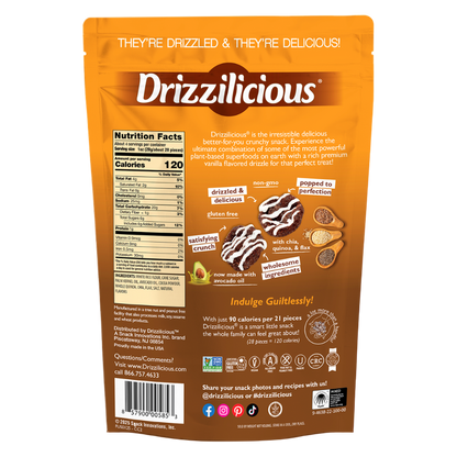 Drizzilicious Drizzled Cookies & Cream Mini Rice Cake, 4oz