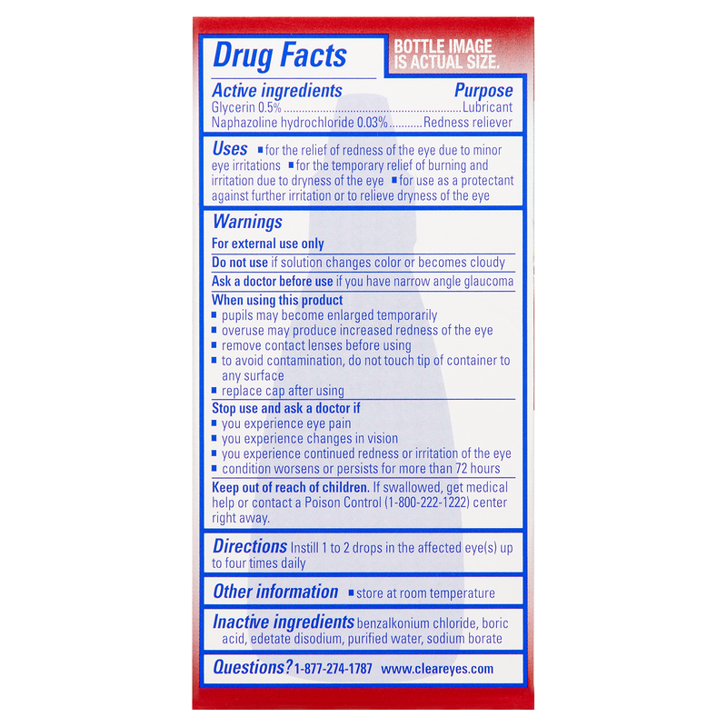 Clear Eyes Redness Relief Eye Drops 0.5oz