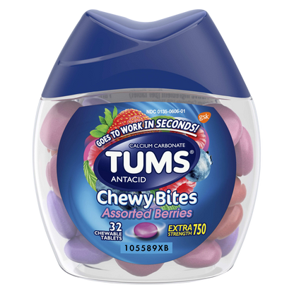 Tums Extra Strength Antacid Chewy Bites Assorted Berries 32ct
