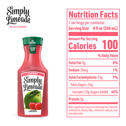 Simply Limeade with Cherry 52oz Btl