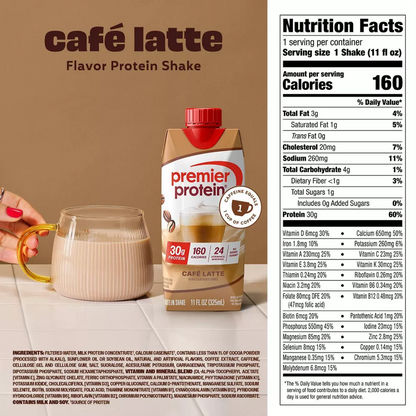 Premier Protein 30g Cafe Latte High Protein Shake 11oz Ctn