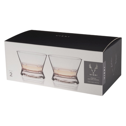 Viski Raye Crystal Tequila Tasting Glasses S/2