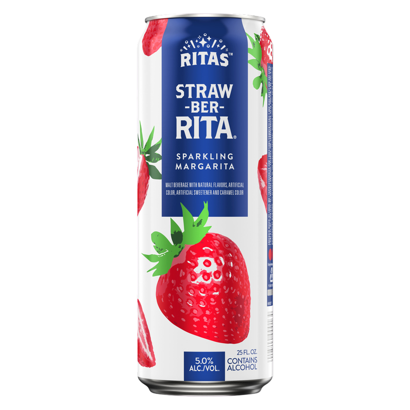Straw A Rita Straw-Ber-Rita Single 25oz Can 8.0% ABV - Rita's – BevMo!
