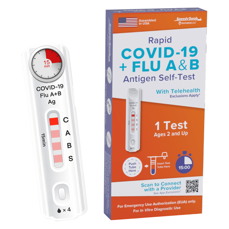 SpeedySwab™ Rapid COVID-19 + FLU A&B Antigen Self Test