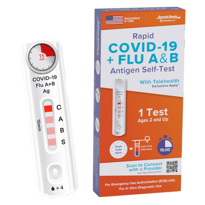 SpeedySwab™ Rapid COVID-19 + FLU A&B Antigen Self Test