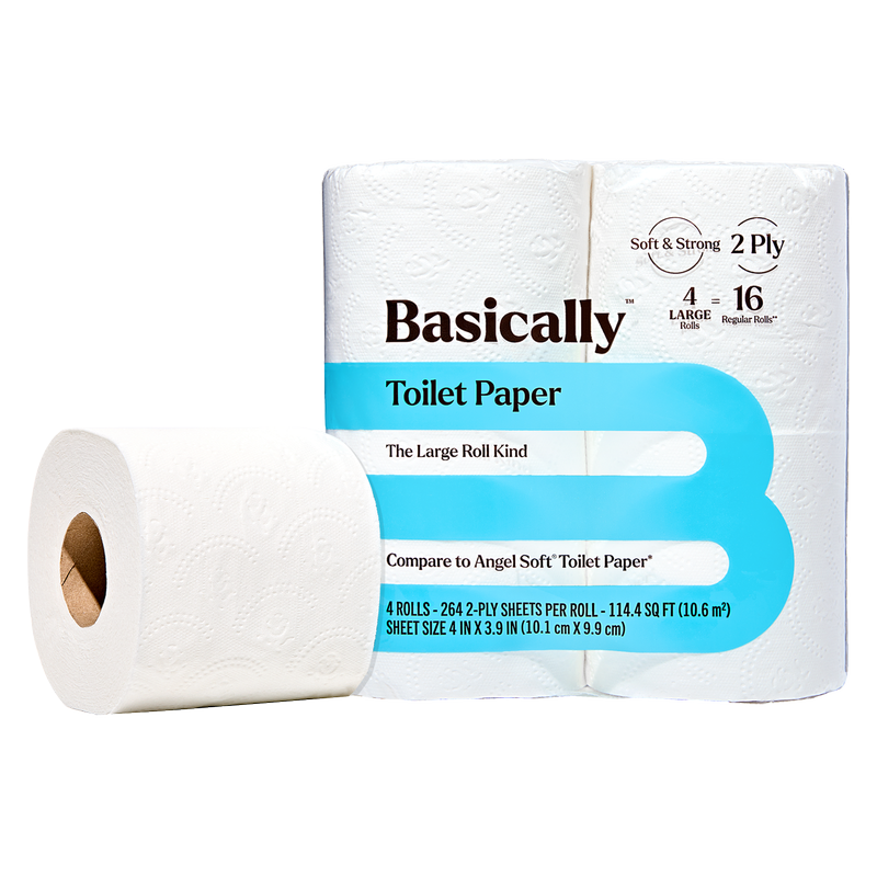 Basically 6ct Large Roll Soft Toilet Paper