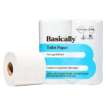 Basically 6ct Large Roll Soft Toilet Paper