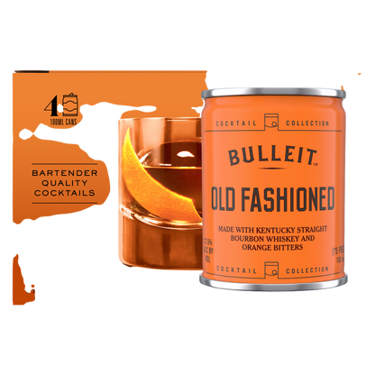 Bulleit Old Fashioned Cocktail, 100 mL Cans, 4 Pack