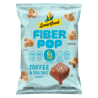 Smartfood Popcorn Fiberpop Toffee & Sea Salt, 5.75oz