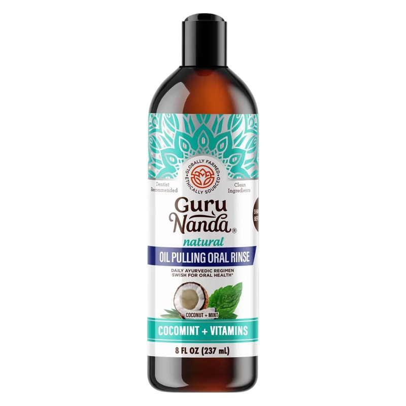 GuruNanda, Natural Whitening Pulling Oil, Coconut + Mint, 8 Fl Oz
