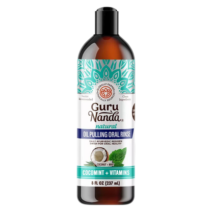GuruNanda, Natural Whitening Pulling Oil, Coconut + Mint, 8 Fl Oz