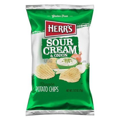 Herr's Sour Cream & Onion Ripple Potato Chips , 2.5oz