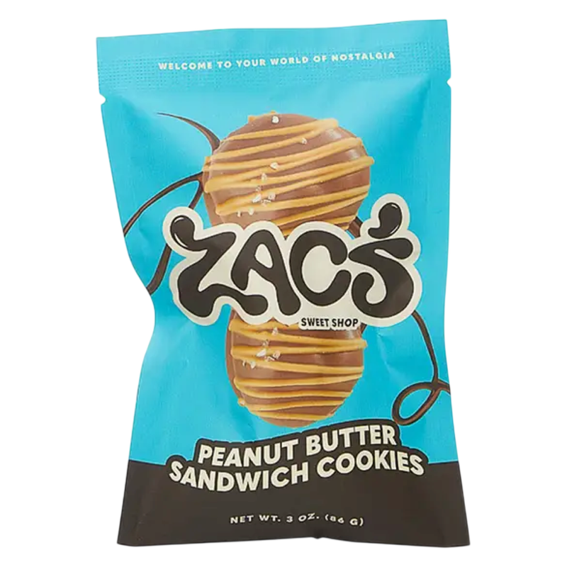 Zac's Sweet Shop Peanut Butter Sandwich Cookies, 3 oz