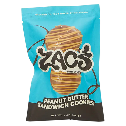 Zac's Sweet Shop Peanut Butter Sandwich Cookies, 3 oz
