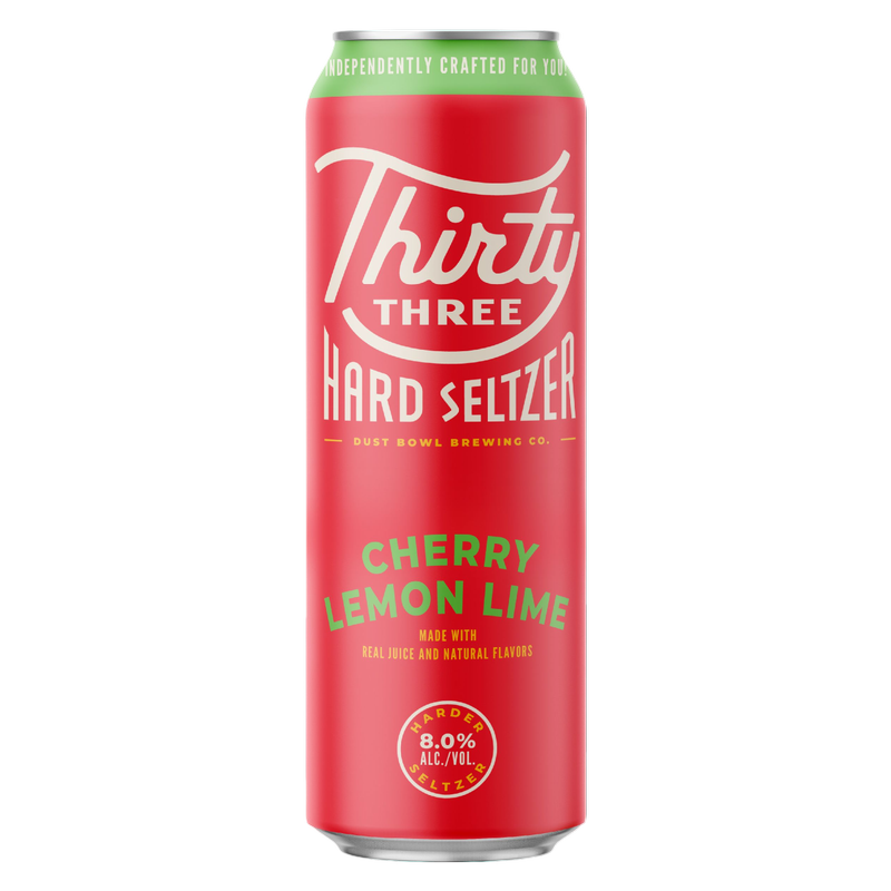 Thirty Three Hard Seltzer Cherry Lemon Lime Single 19.2oz Can
