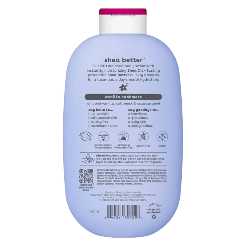 EOS Shea Better, 24H Moisture Body Lotion, Vanilla Cashmere , 16oz