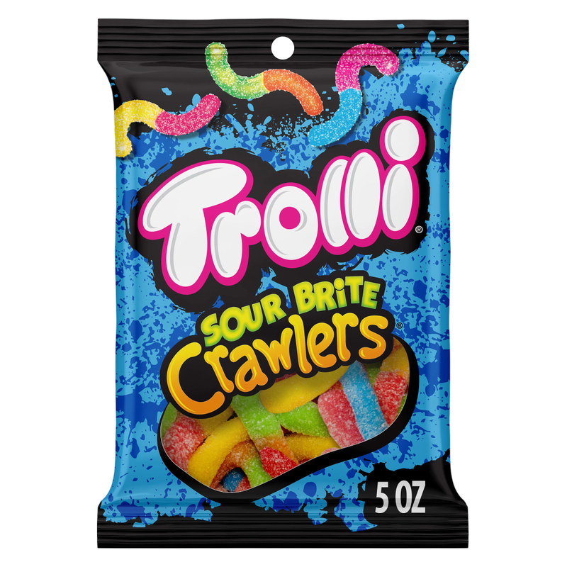 Trolli Sour Brite Crawlers, Candy, Cherry-Lemon, Strawberry-Grape ...