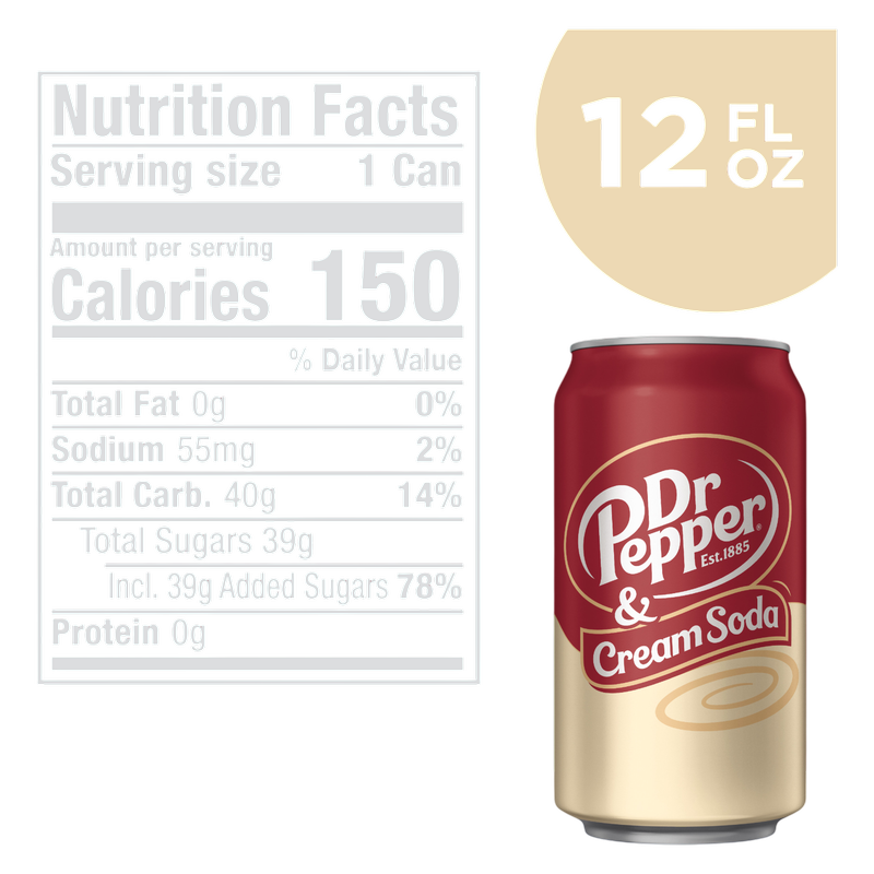 Dr Pepper & Cream Soda 12pk 12oz Can