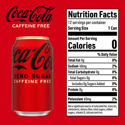 Coca-Cola Zero Sugar Caffeine Free 12pk 12oz Can