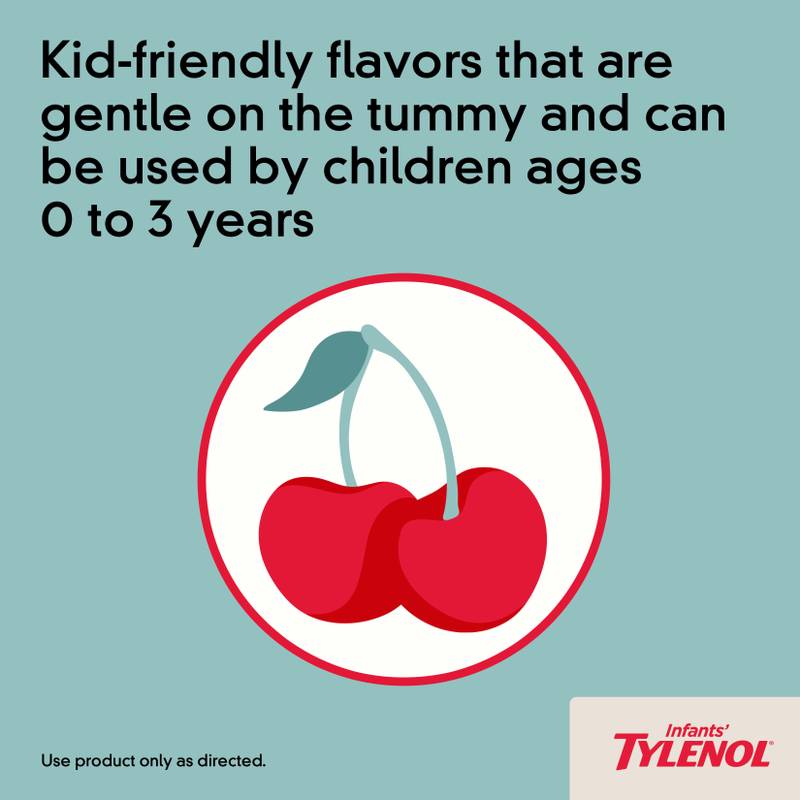 Infants' Tylenol Pain & Fever Reducer Liquid Acetaminophen Dye-Free Cherry 2 oz