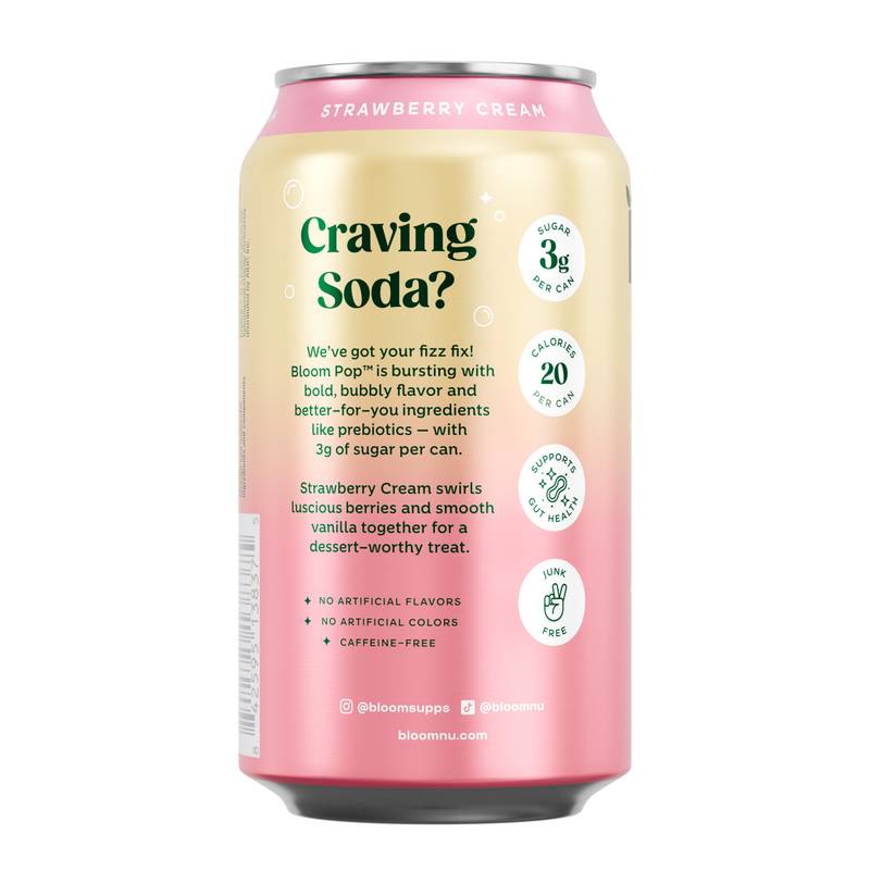 Bloom Pop Strawberry Cream 12oz Can