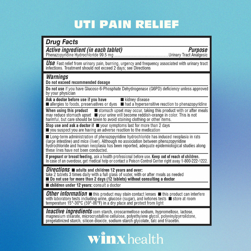 Winx Fast Acting UTI Pain Relief 24 ct