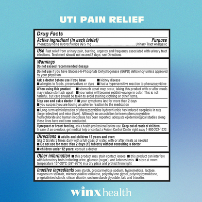 Winx Fast Acting UTI Pain Relief 24 ct