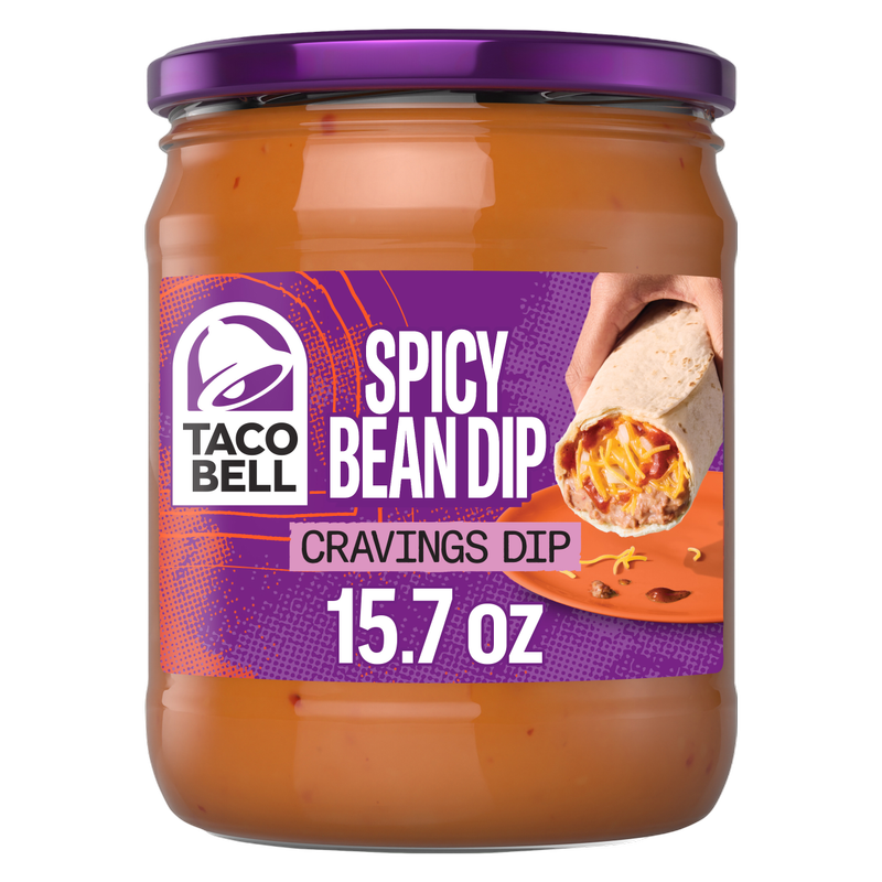 Taco Bell Spicy Bean Dip Cravings Dip, 15.7 oz Jar