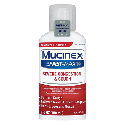 Mucinex Max Strength Severe Congestion & Cough Liquid Medicine, 6oz