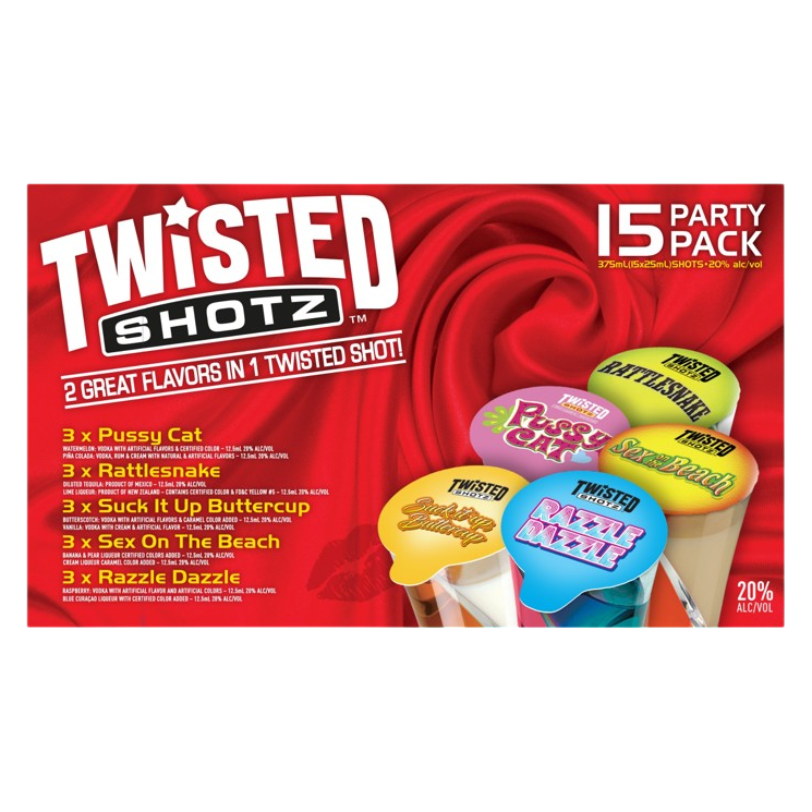 Twisted Shotz Party Starter 15pk 25ml Shotz