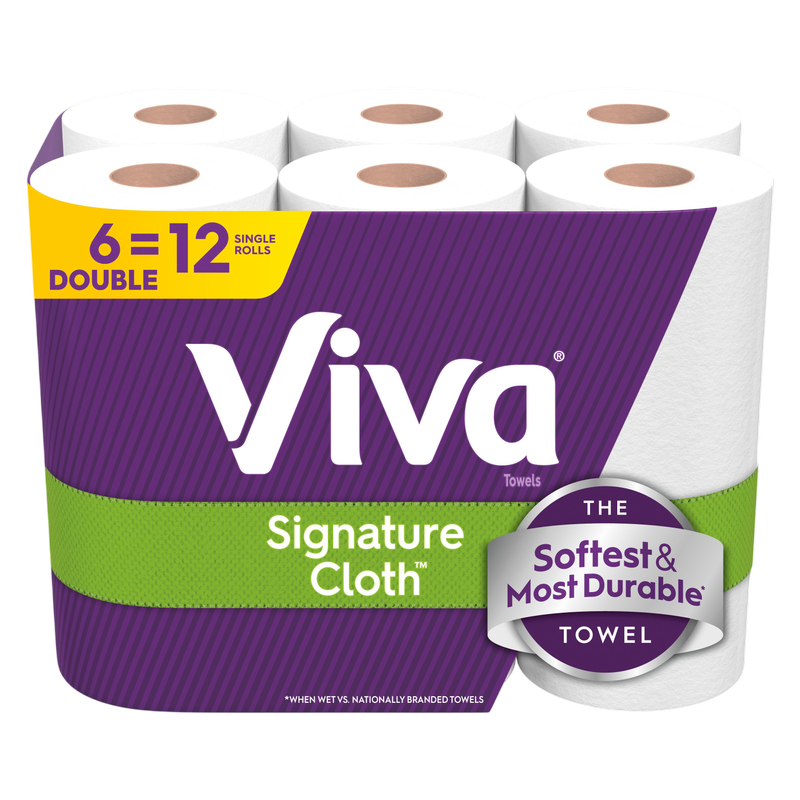Viva Signature Cloth Paper Towels, 6 Double Rolls, 86 Sheets per Roll