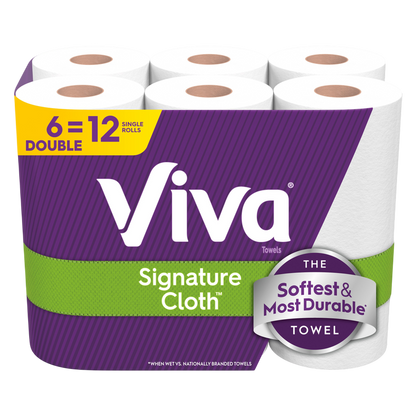 Viva Signature Cloth Paper Towels, 6 Double Rolls, 86 Sheets per Roll