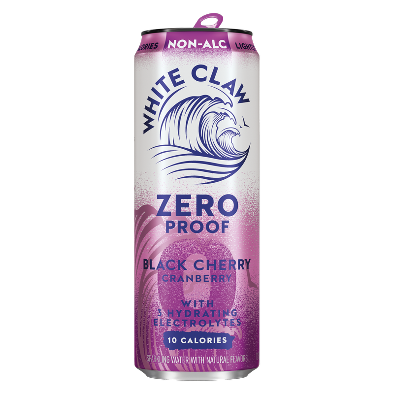 White Claw Zero Proof Black Cherry Cranberry Single 12oz Can