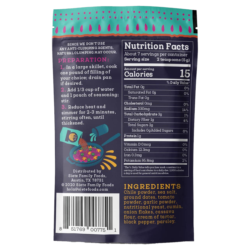 Siete Mild Taco Seasoning 1.31oz