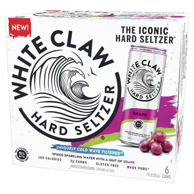 White Claw Grape 6pk 12oz Can 5% ABV - White Claw – BevMo!