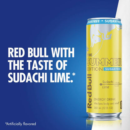 Red Bull Sugar Free Summer Edition Sudachi Lime Energy Drink 12oz Can