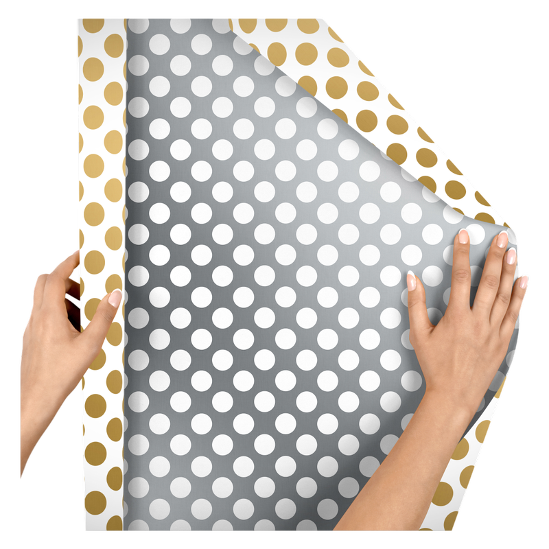 Gold & Silver Dot Jumbo Roll Wrap
