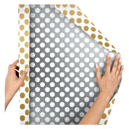 Gold & Silver Dot Jumbo Roll Wrap